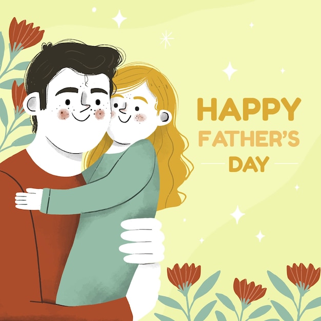 Hand drawn father's day illustration