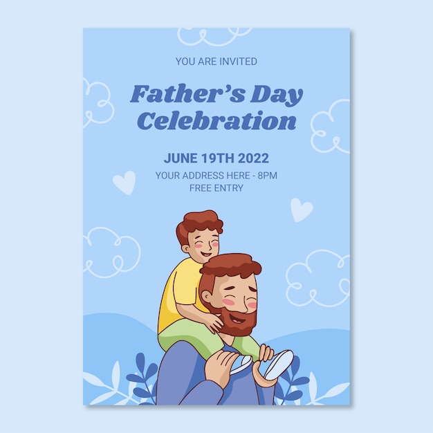 Hand drawn father's day poster template