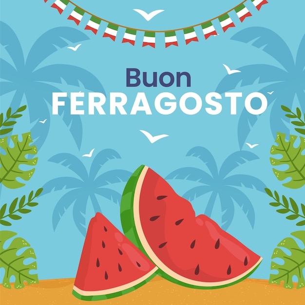 Hand drawn ferragosto illustration