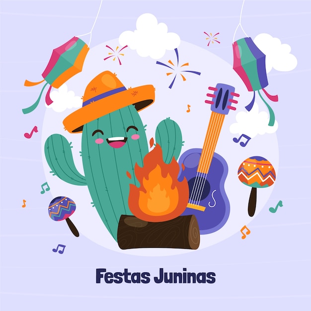 Hand drawn festas juninas illustration