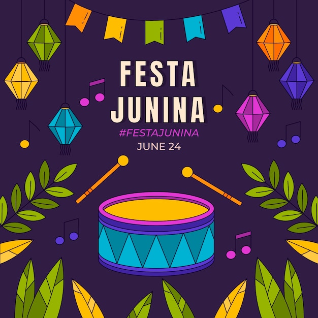 Hand drawn festas juninas illustration