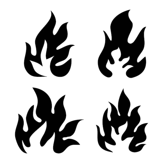 Hand drawn of Fire flame icon symbol isolated on white background vector icon illustration