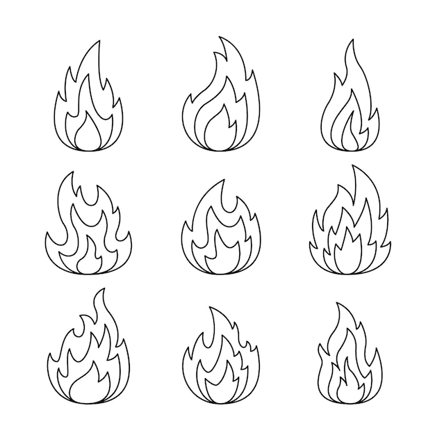 Hand drawn fire outline illustration