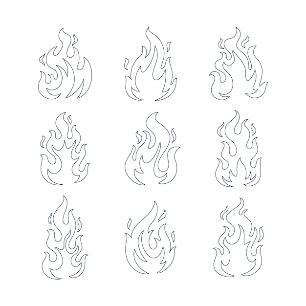 Hand drawn fire outline illustration