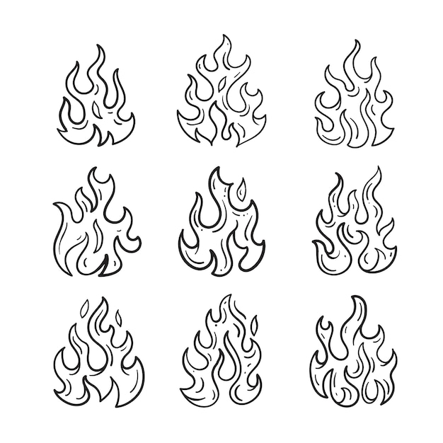 Hand drawn fire outline illustration