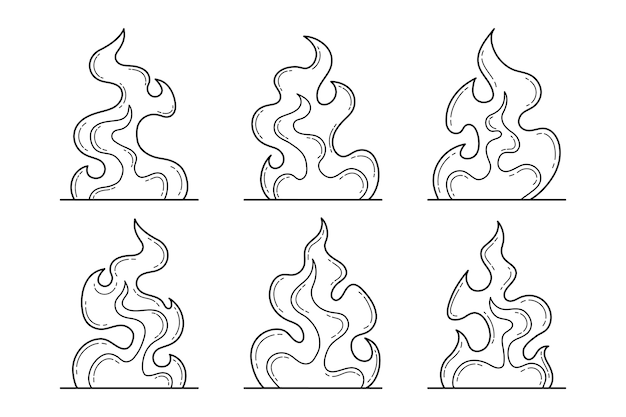 Hand drawn fire outline illustration