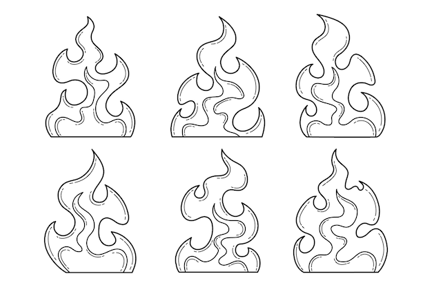 Hand drawn fire outline illustration