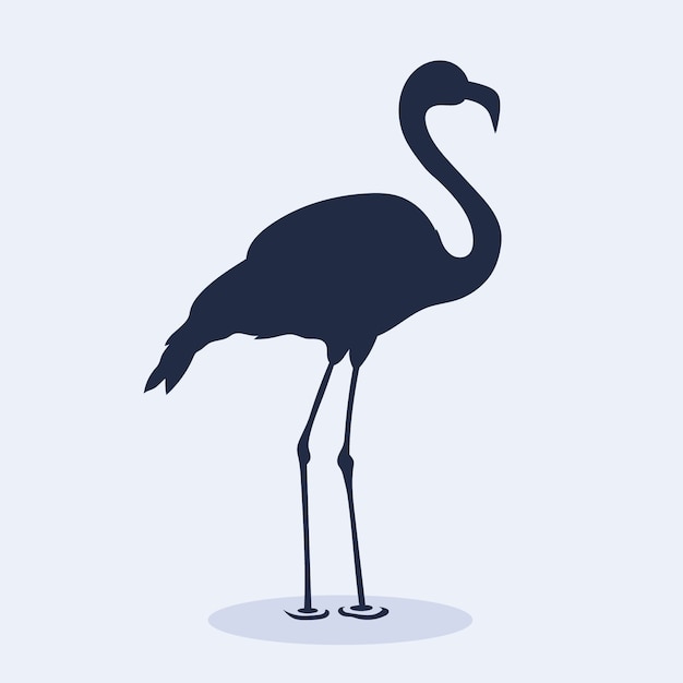 Hand drawn flamingo silhouette