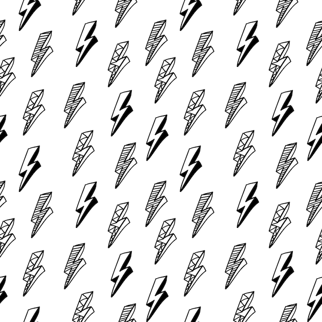 Hand drawn Flash doodle Seamless pattern