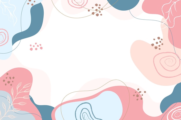 Hand drawn flat abstract shapes background