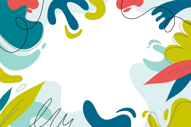 Hand drawn flat abstract shapes background