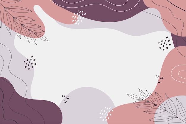 Hand drawn flat abstract shapes background