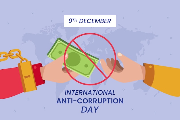 Hand drawn flat anti corruption day background