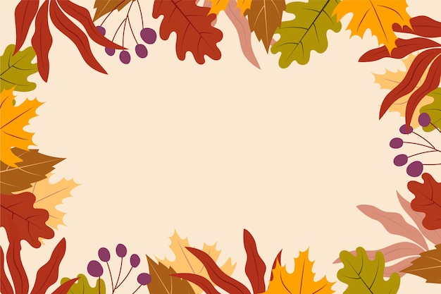 Hand drawn flat autumn background