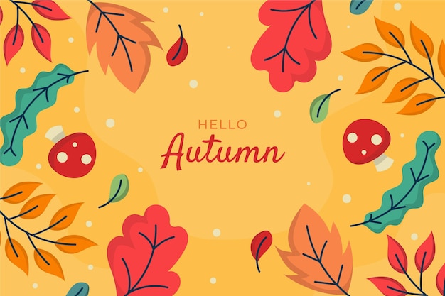 Hand drawn flat autumn background