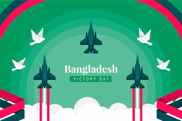 Hand drawn flat bangladesh victory day background