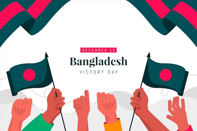 Hand drawn flat bangladesh victory day background