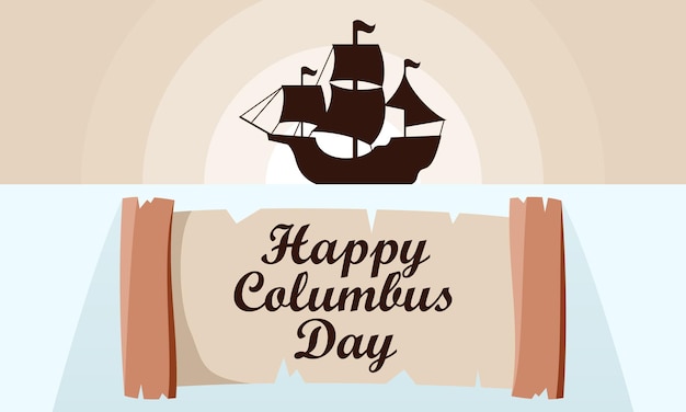 Hand drawn flat columbus day background