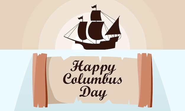 Hand drawn flat columbus day background