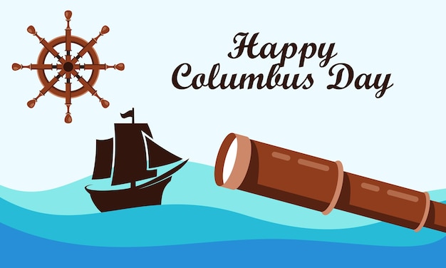 Hand drawn flat columbus day background