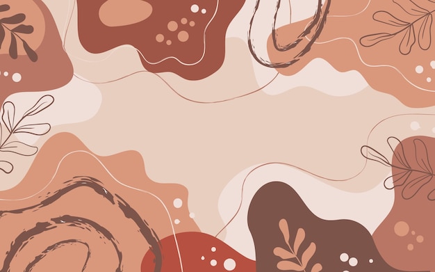 Hand drawn flat design abstract aesthetic doodle background