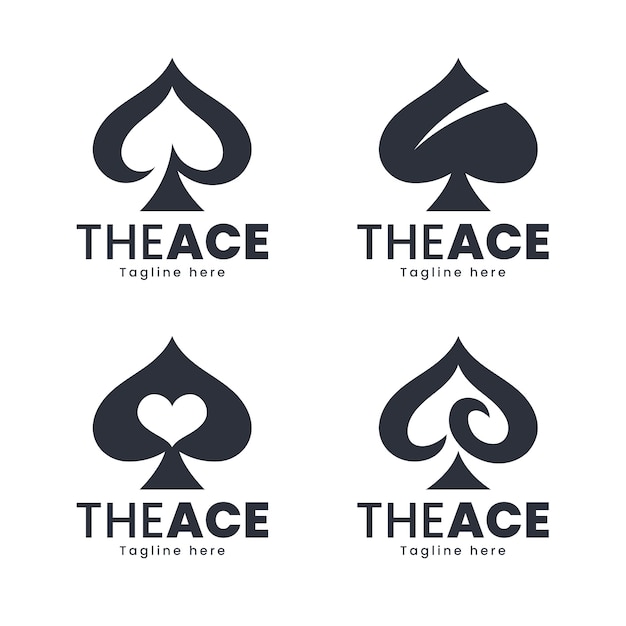 Hand drawn flat design ace logo template