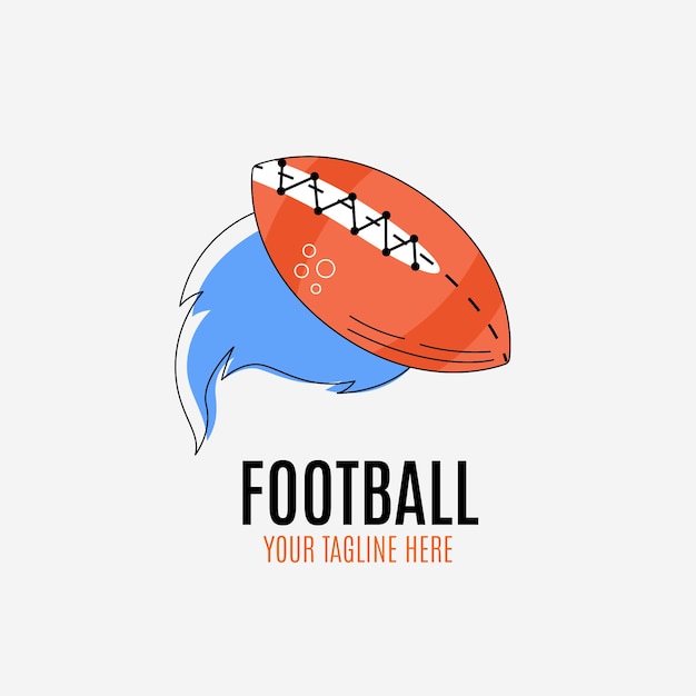 Hand drawn flat design american football logo template