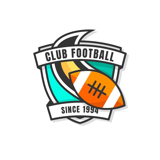 Hand drawn flat design american football logo