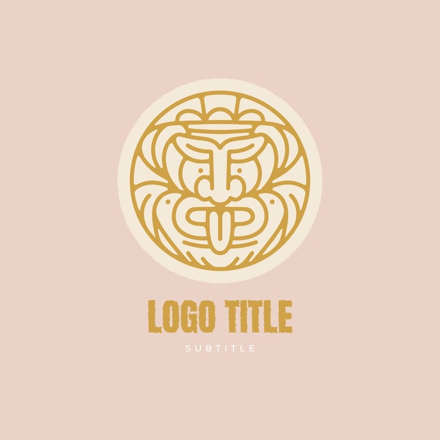 Hand drawn flat design aztec logo template