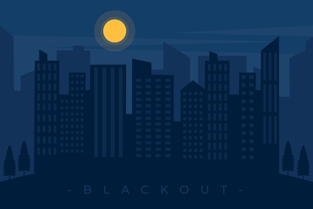 Hand drawn flat design blackout illustration