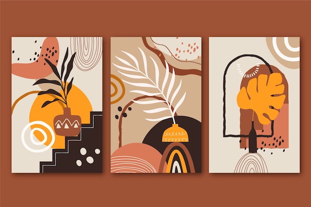 Hand drawn flat design boho wall art