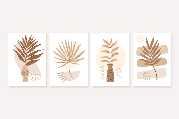 Hand drawn flat design boho wall art