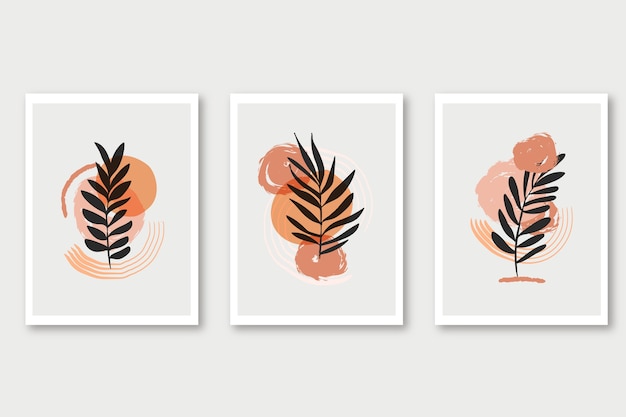 Hand drawn flat design boho wall art