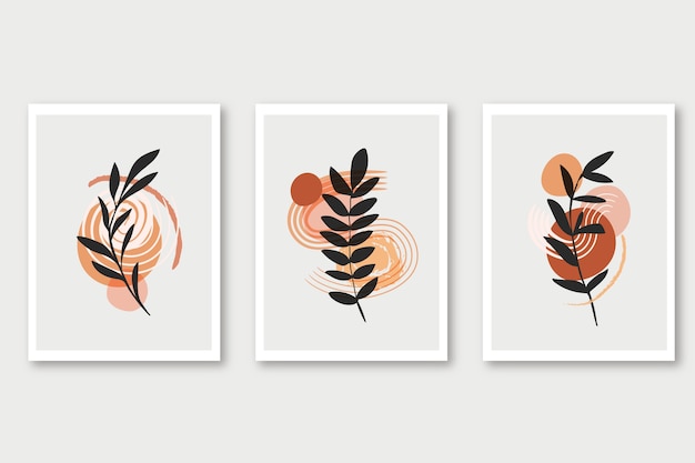 Hand drawn flat design boho wall art