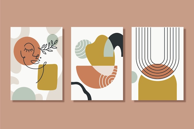 Hand drawn flat design boho wall art