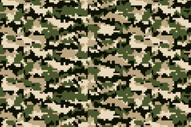 Hand drawn flat design digital camo pattern