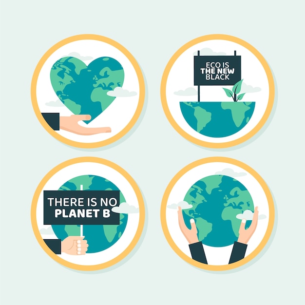 Hand drawn flat design eco friendly labels