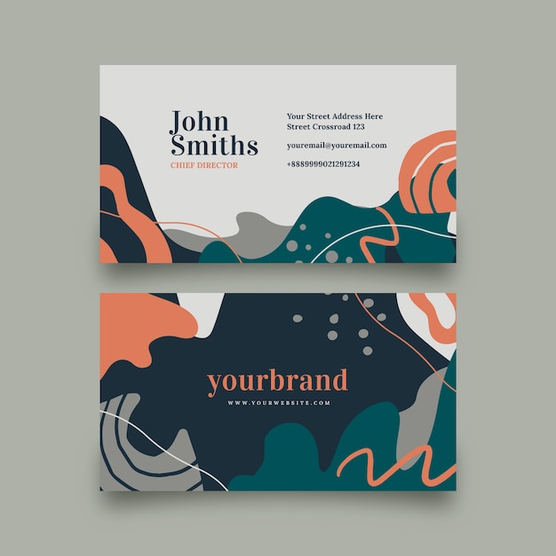 Hand drawn flat design elegant business card