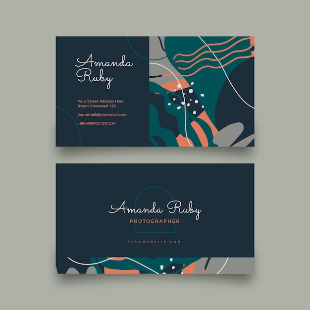 Hand drawn flat design elegant business card