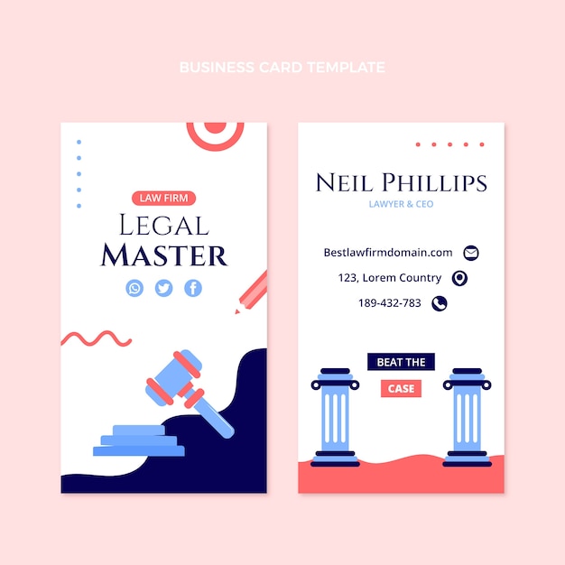 Hand drawn flat design law firm template