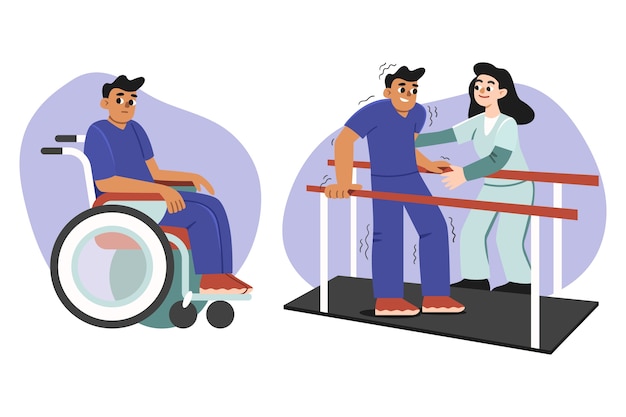 Hand drawn flat design multiple sclerosis illustration