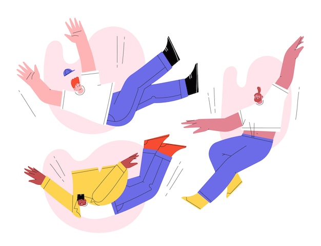 Hand drawn flat design people falling collection