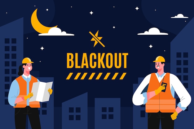 Hand drawn flat design power outage background