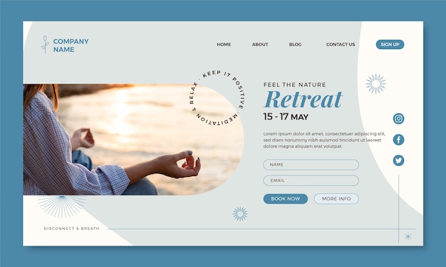 Hand drawn flat design retreat template