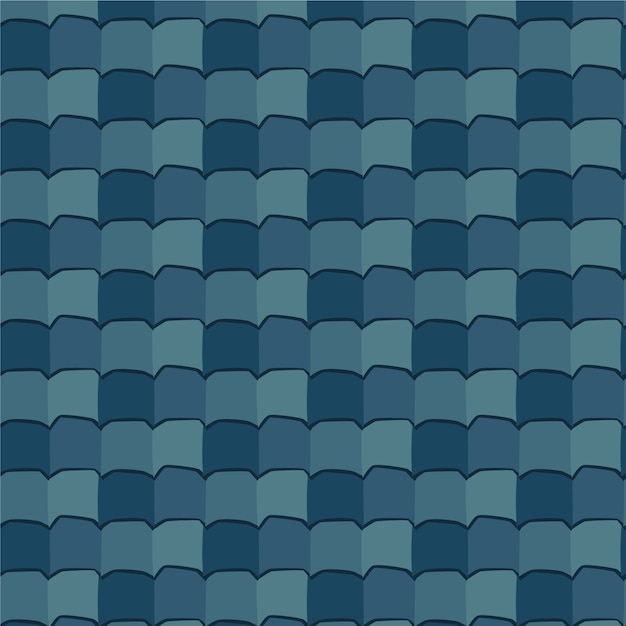 Hand drawn flat design roof tile pattern