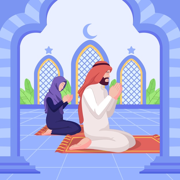 Hand drawn flat design salat illustration