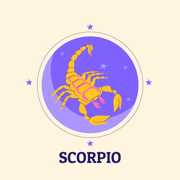 Hand drawn flat design 

scorpio
 logo