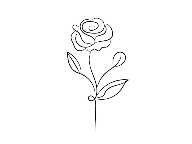 hand drawn flat design simple flower outline