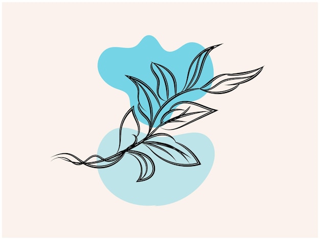 Vector hand drawn flat design simple flower outline