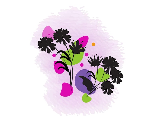 Hand drawn flat design simple flower outline